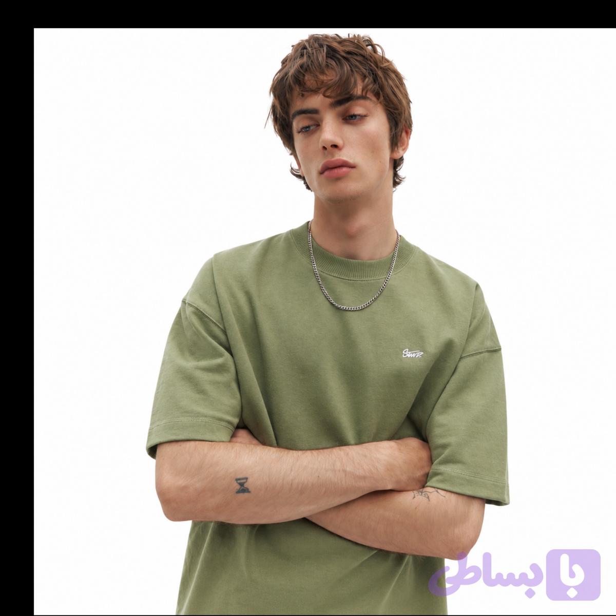 STWD Oversized T-Shirt Olive Green — تصویر 1