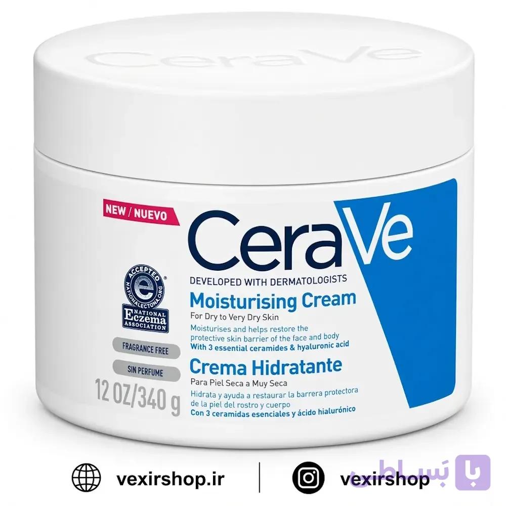 کرم مرطوب کننده سراوی CeraVe Moisturising Cream مناسب پوست خشک و خیلی خشک 340 گرم — تصویر 1