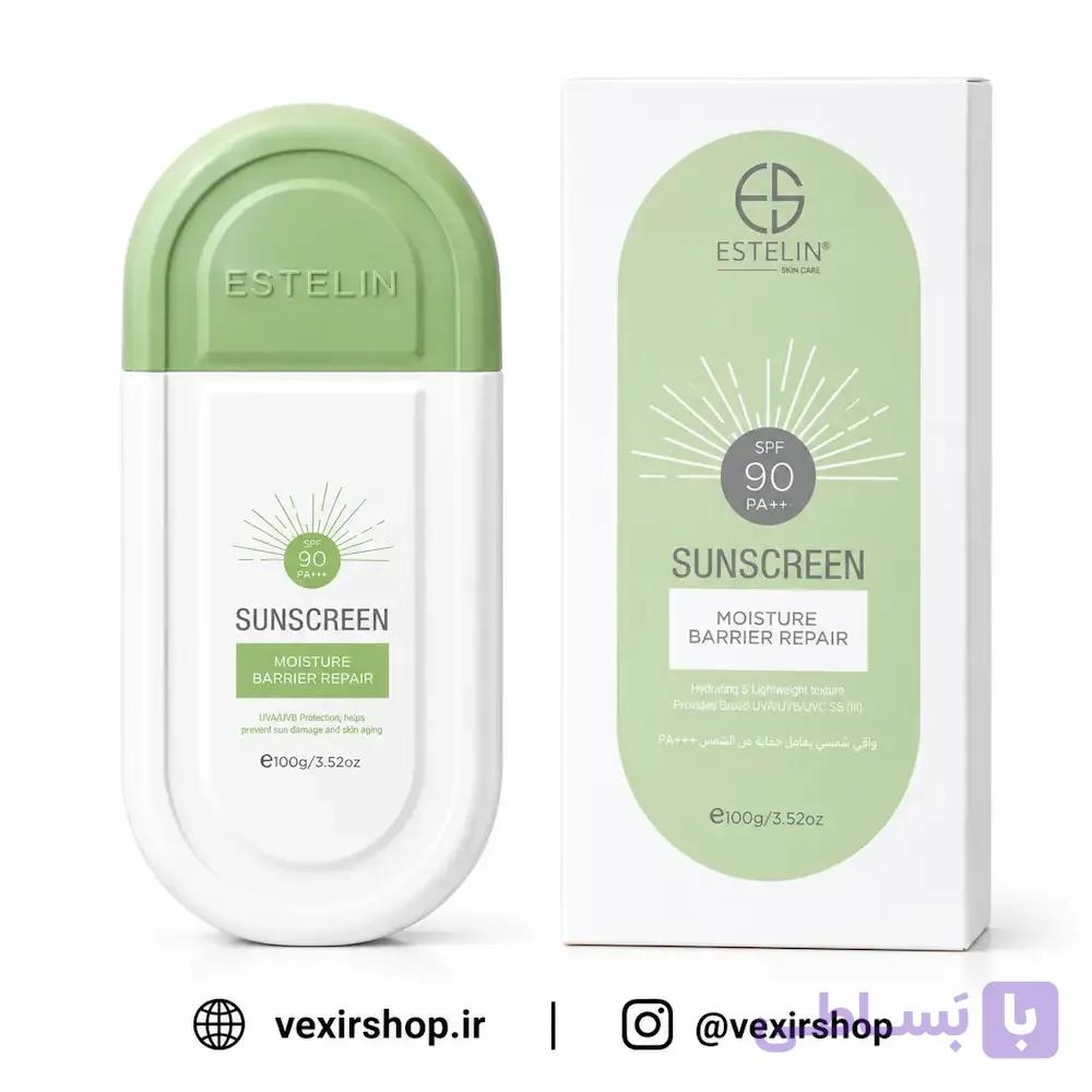 کرم ضد آفتاب ترمیم‌کننده استلین سبز Moisture Barrier Repair SPF90 PA++ — تصویر 1