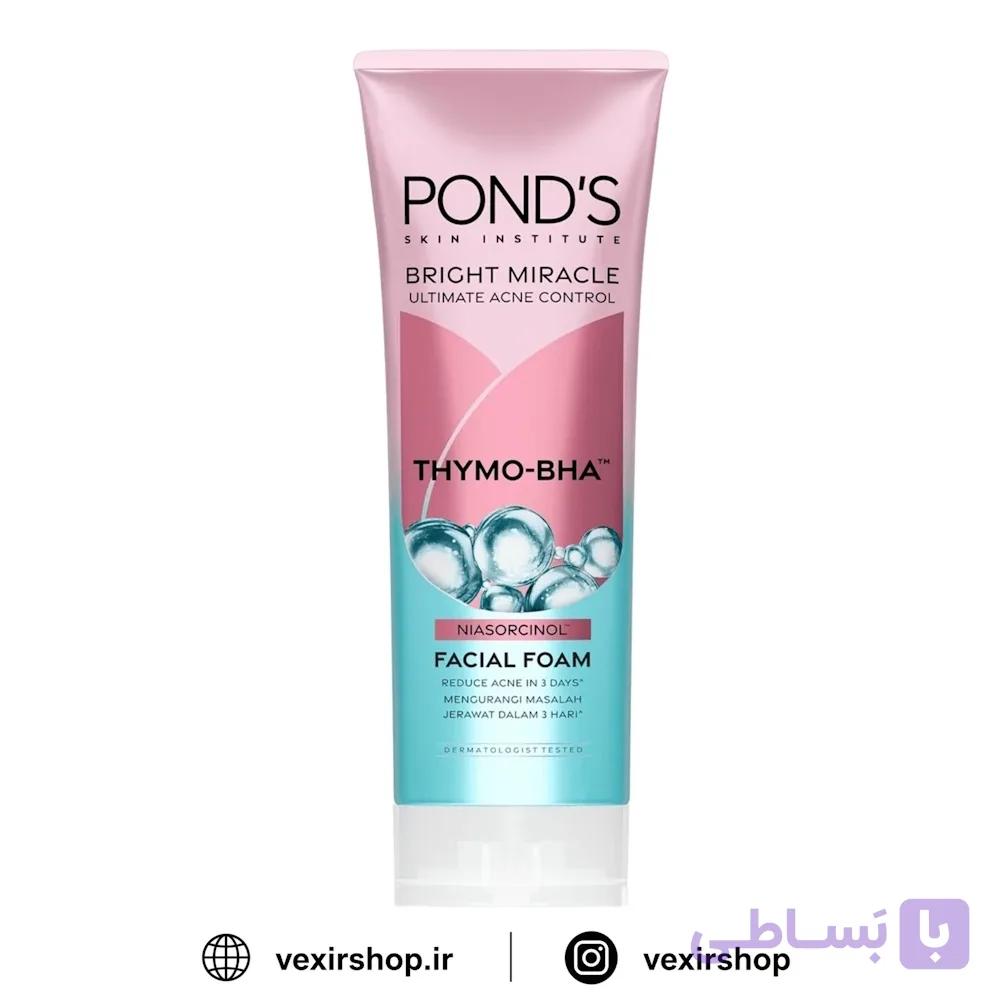 فوم شستشوی صورت ضد جوش پوندز Bright Miracle Ultimate Acne Control THYMO-BHA + Niasorcinol حجم 100 گرم — تصویر 1