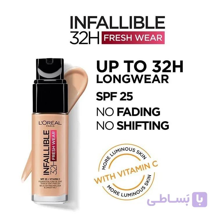 کرم پودر اورجینال اینفلیبل مدل Infallible 32h شماره 140 حجم 30 میلی لیتر