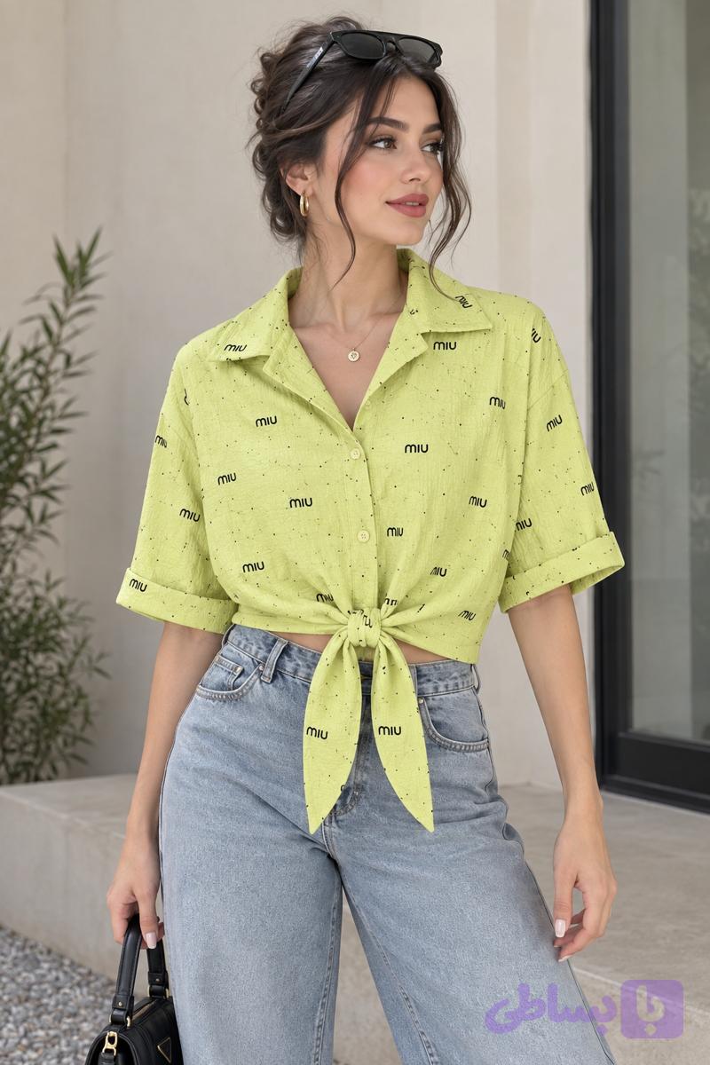 شومیز miu miu جلو گره ای — تصویر 1