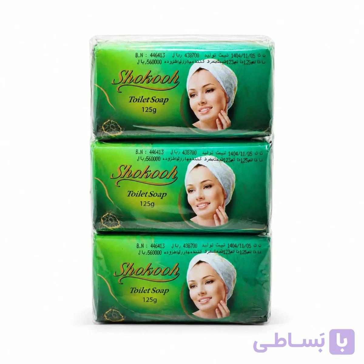 صابون شکوه سبز وزن 125 گرم مدل ToiletSoap – بسته 6 عددی — تصویر 1