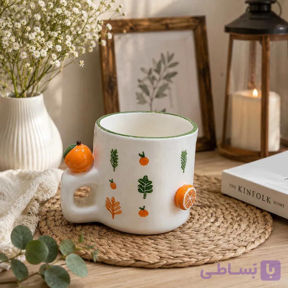 ماگ پرتقالی سرامیکی کد ۲۲ — تصویر 1