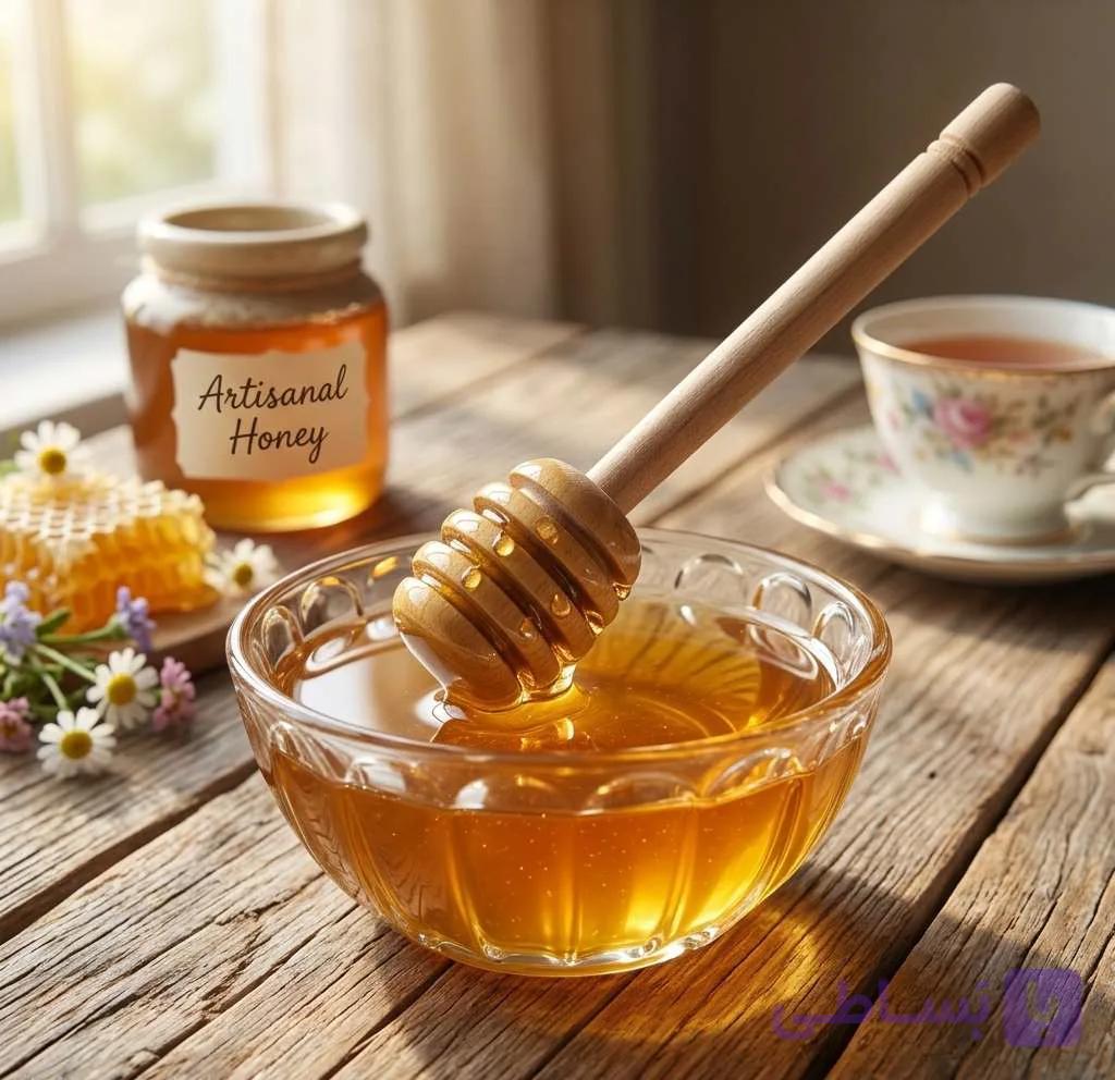 قاشق عسل خوری چوبی کد ۳۷ — تصویر 1