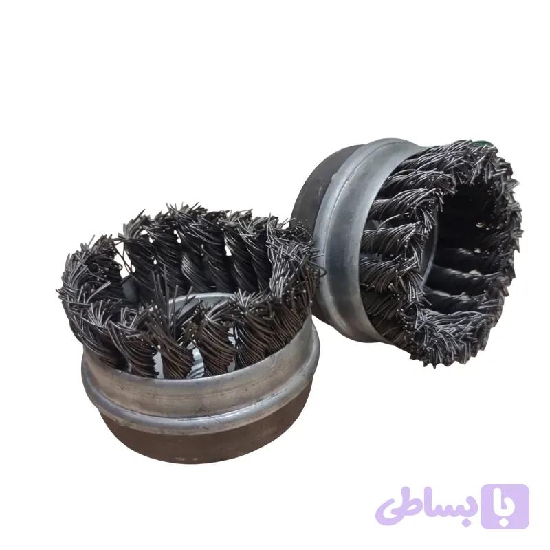 فرچه کاسه ای بافته سایز ۷.۵ سانت | Knotted Cup Wire Brush Size 7.5 cm