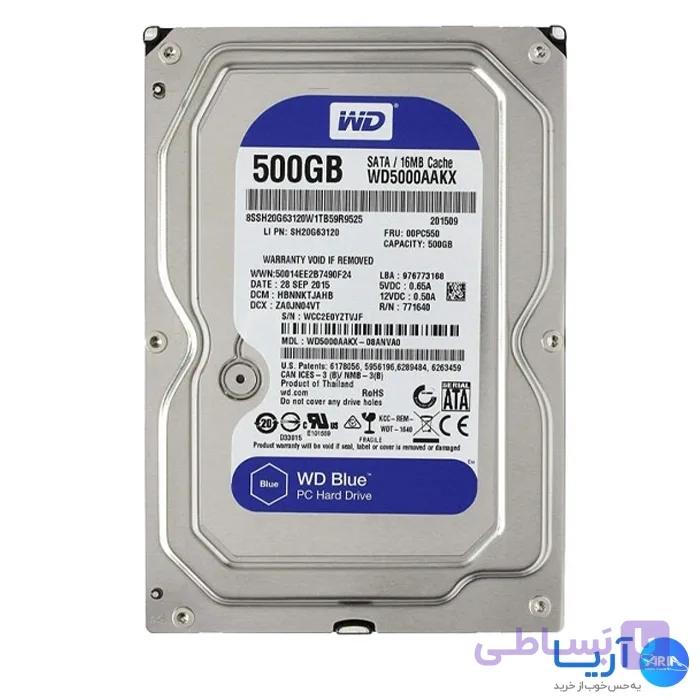 هارد دیسک اینترنال وسترن دیجیتال مدل WD BLUE WD5000AAKX ظرفیت 500 گیگابایت — تصویر 1