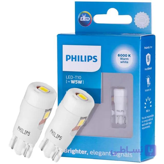 لامپ LED پایه آریایی W5W مدل Pro3000 فیلیپس – Philips (اصلی) — تصویر 1