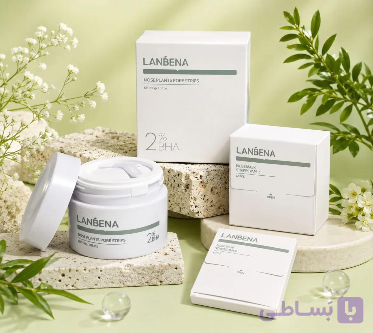 چسب پاک‌کننده جوش سرسیاه بینی لانبنا (LANBENA) مدل 2% BHA سایز بزرگ حجم 30 گرم(اورجینال)