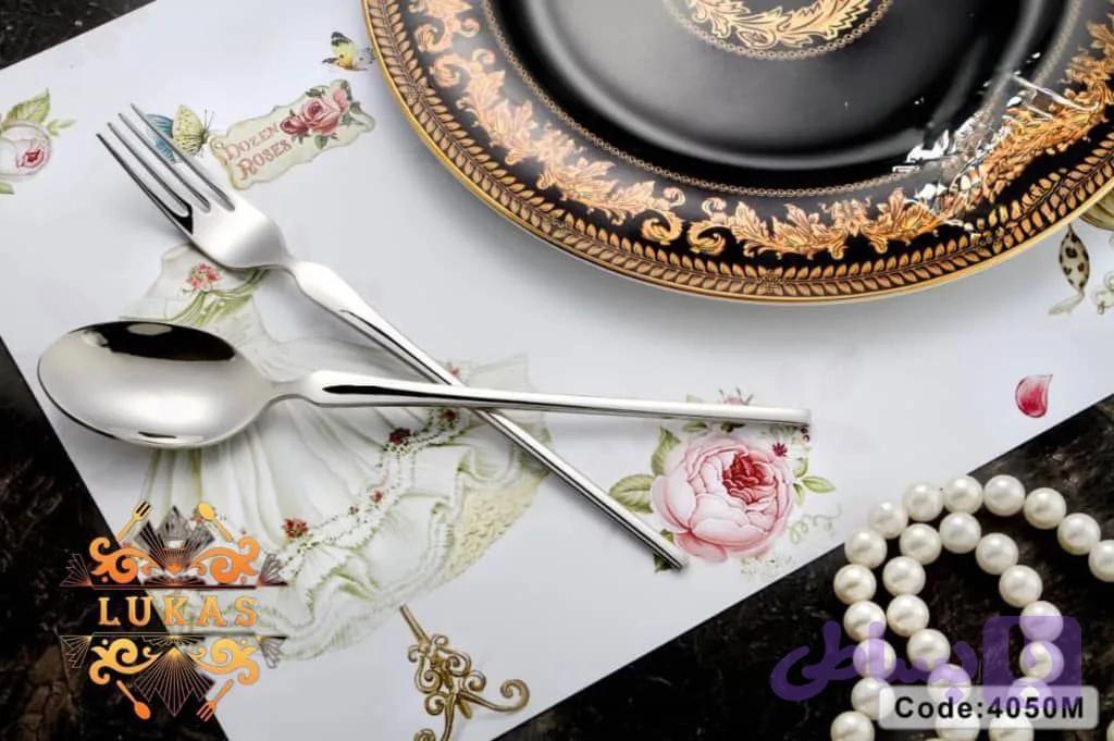 سرویس قاشق و چنگال 30 نفره 140 پارچه لوکاس (رزنباخ) از استیل ضد زنگ کد 4050M مدل براق