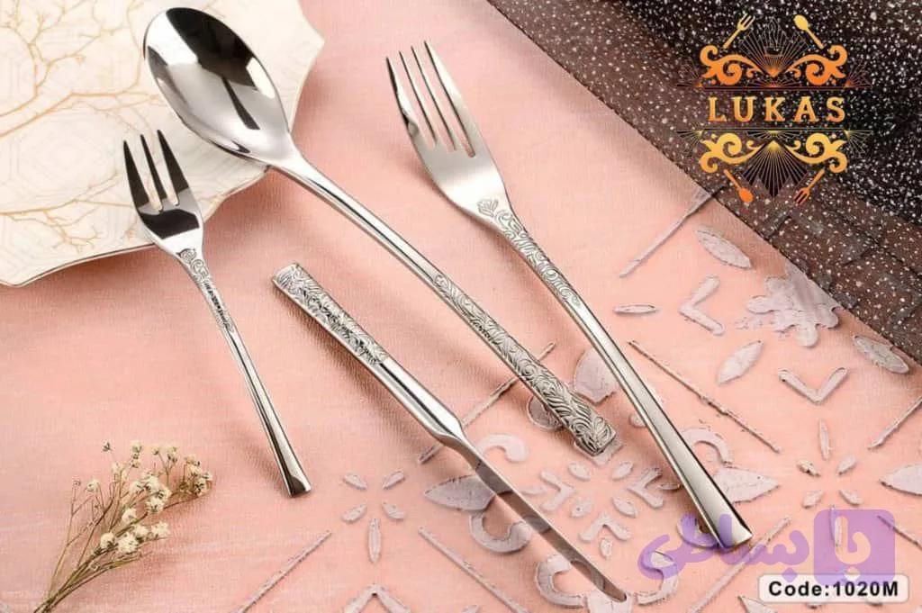 سرویس قاشق و چنگال 30 نفره 140 پارچه لوکاس (رزنباخ) از استیل ضد زنگ کد 1020M مدل براق