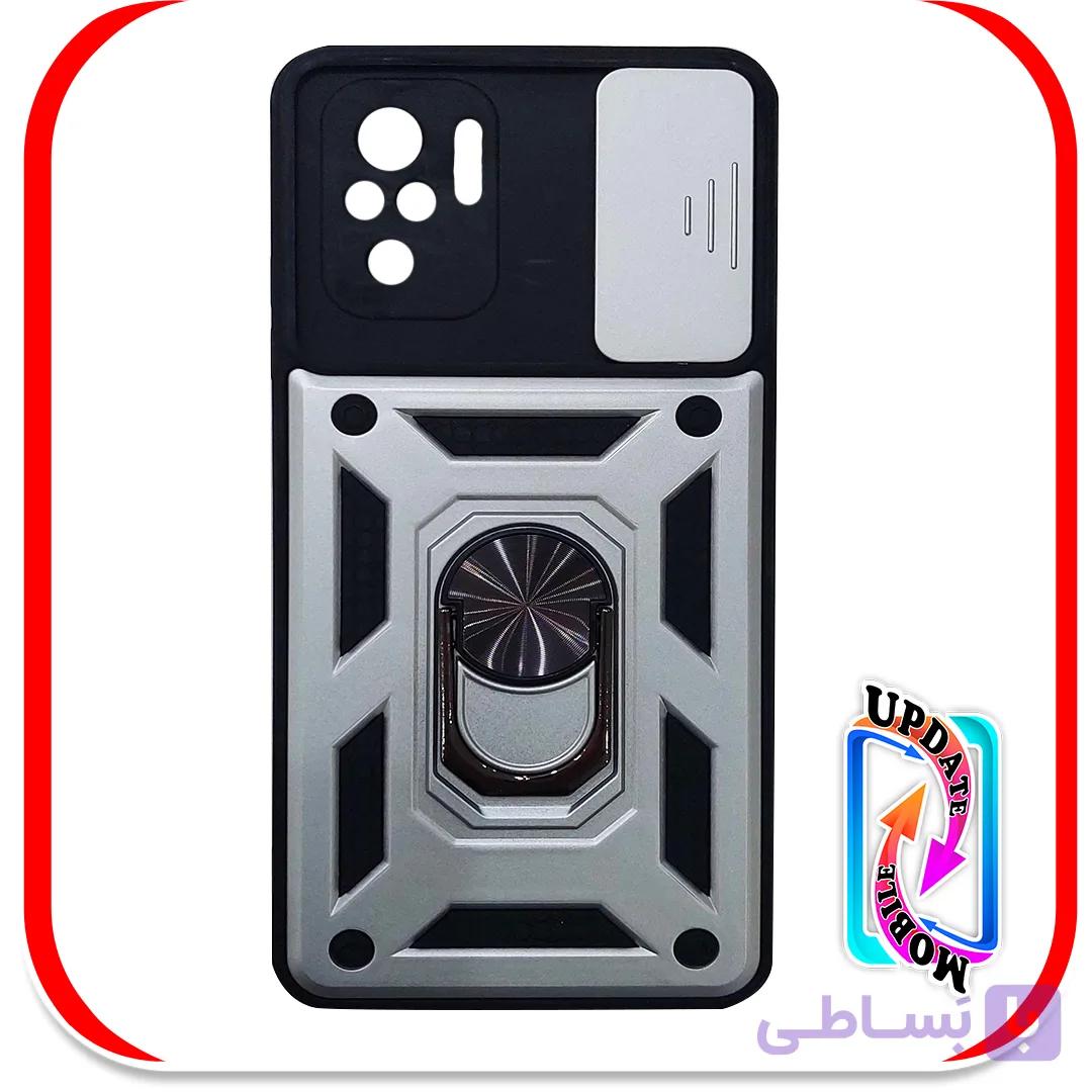 قاب گوشی شیاومی NOTE 10 ضدضربه بتمن فول ژله ای هولدر دار محافظ لنزدار کشویی پنجره ای