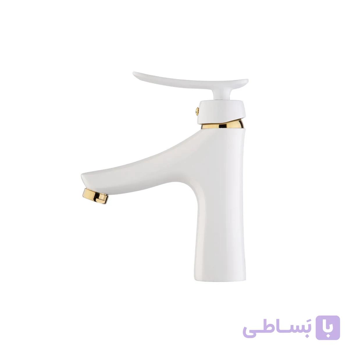 شیر روشویی آریانا مدل کارون سفید طلایی