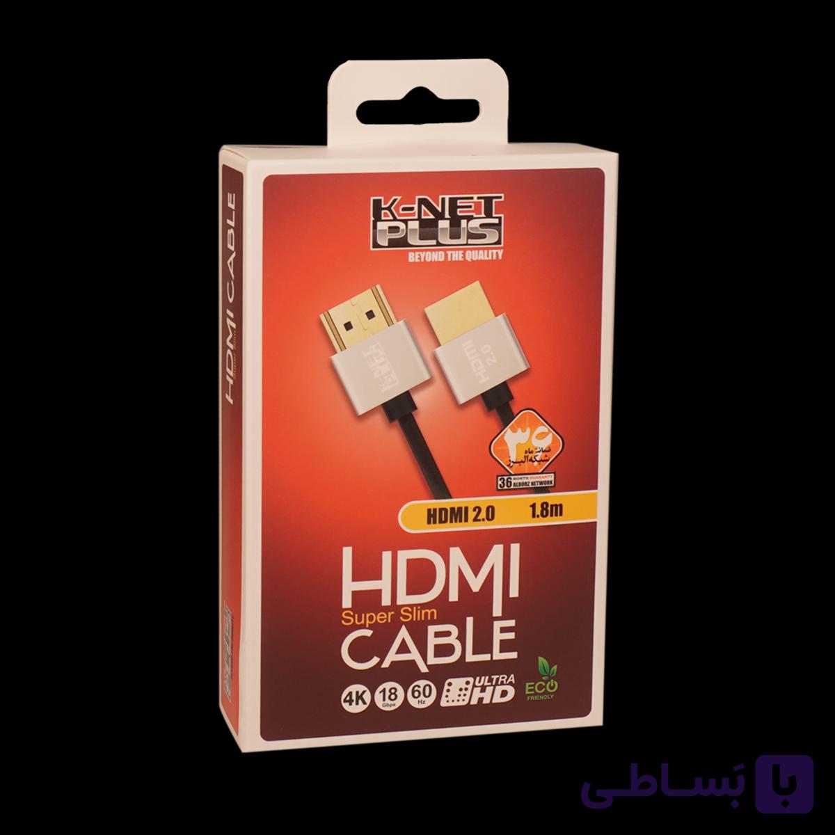 کابل HDMI 2.0 Slim کی نت پلاس 1.8 متری KP-A113 — تصویر 1