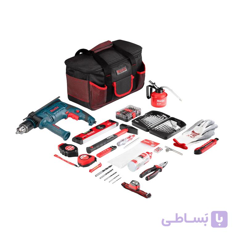 کیت دریل چکشی همراه با متعلقات 57عددی رونیکس مدل RS-3002 — تصویر 1