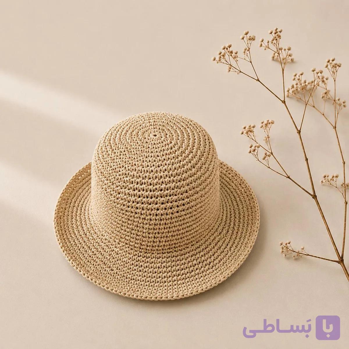 کلاه زنانه و دخترانه رافیا مدل باگت