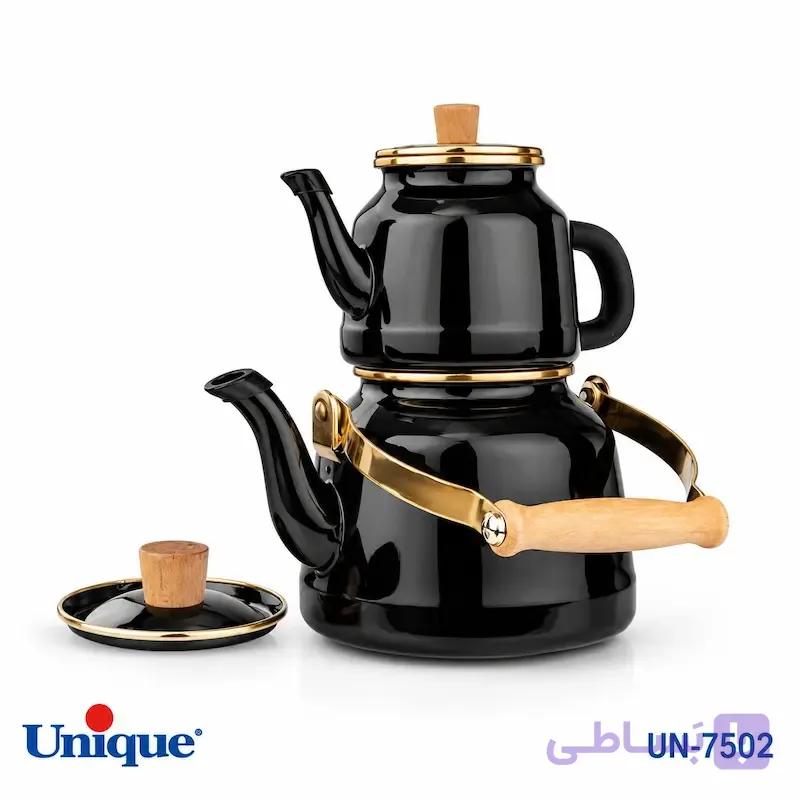 کتری و قوری لعابی 2/5 لیتر یونیک UN-7502 — تصویر 1