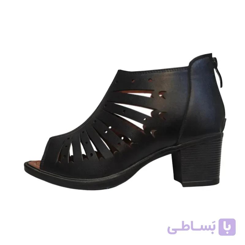 صندل زنانه پاشنه دار کد 172 جنس چرم مصنوعی با پاشنه پهن 4.5 سانتیمتری