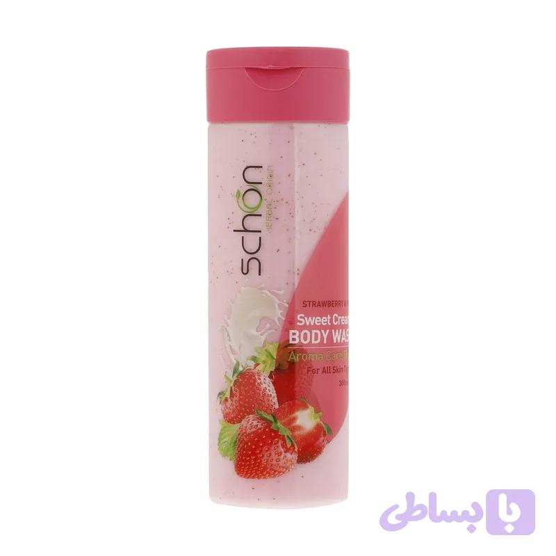 شامپو بدن شون مدل Strawberry And Milk حجم 300 میلی لیتر