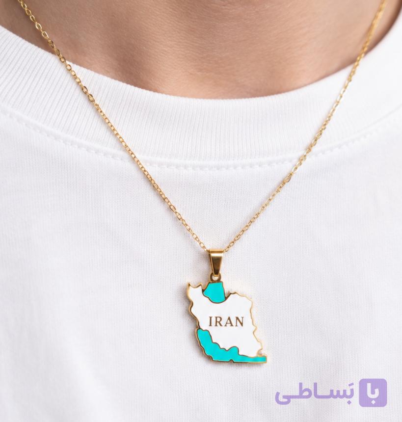 گردنبند ایران فیروزه ای همراه با زنجیر کارتیر ظریف