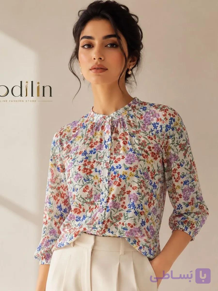 🌷 شومیز زنانه گل‌دار ظریف — تصویر 1