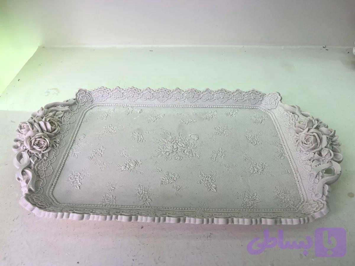 سینی دکوری کلاسیک گل رز — تصویر 1