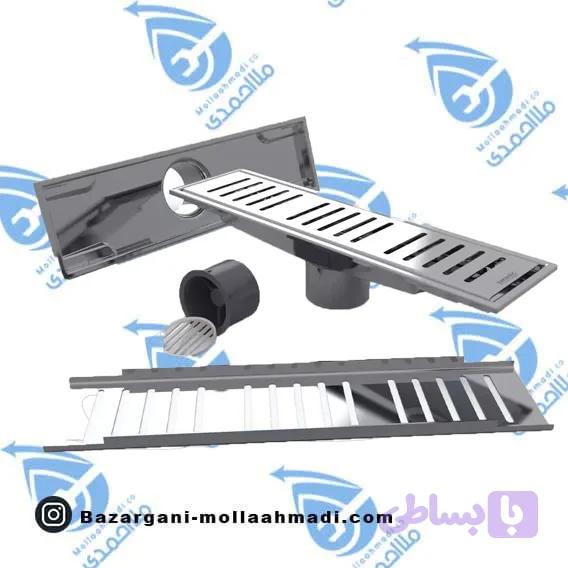 کفشور خطی مشبک استیل جوشی طرح آی مدل سایان استیل مات 80 سانتیمتری — تصویر 1