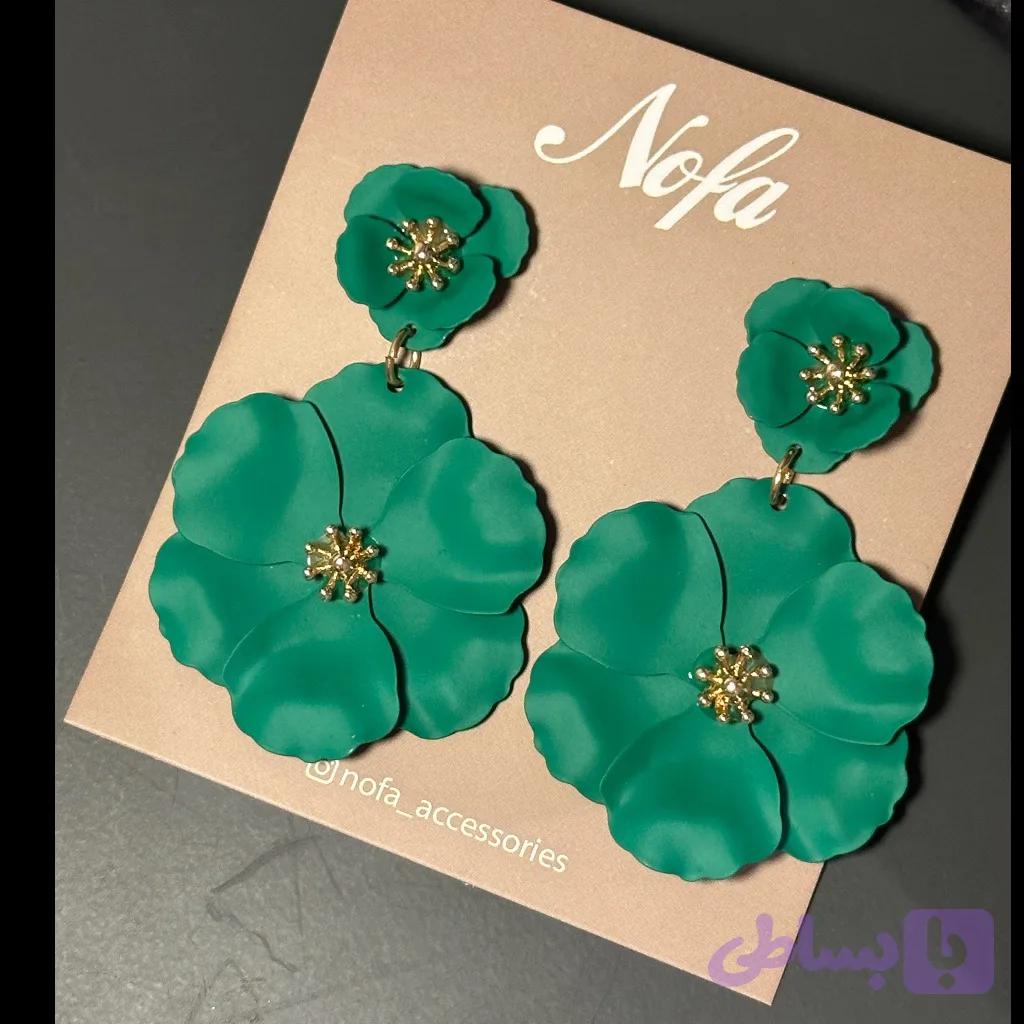 گوشواره 2 گل سبز