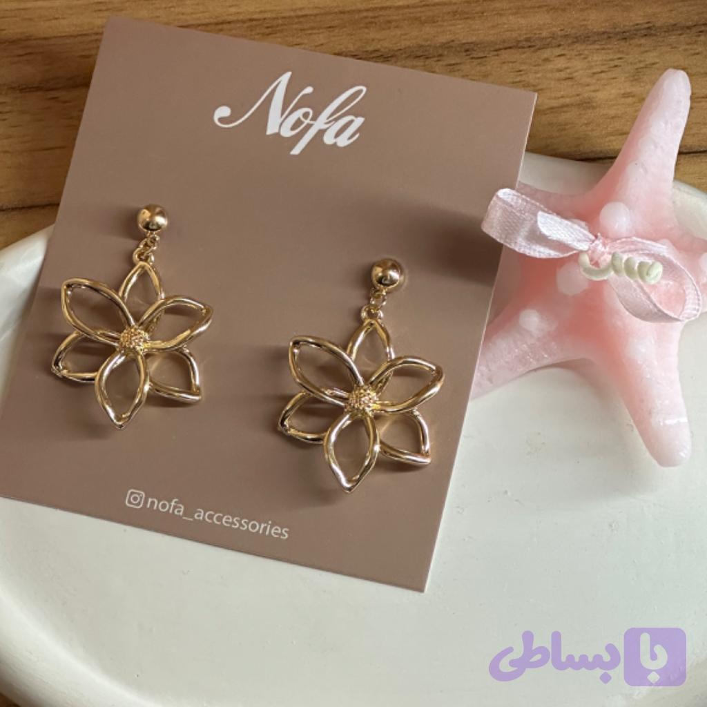 گوشواره طلایی گل — تصویر 1