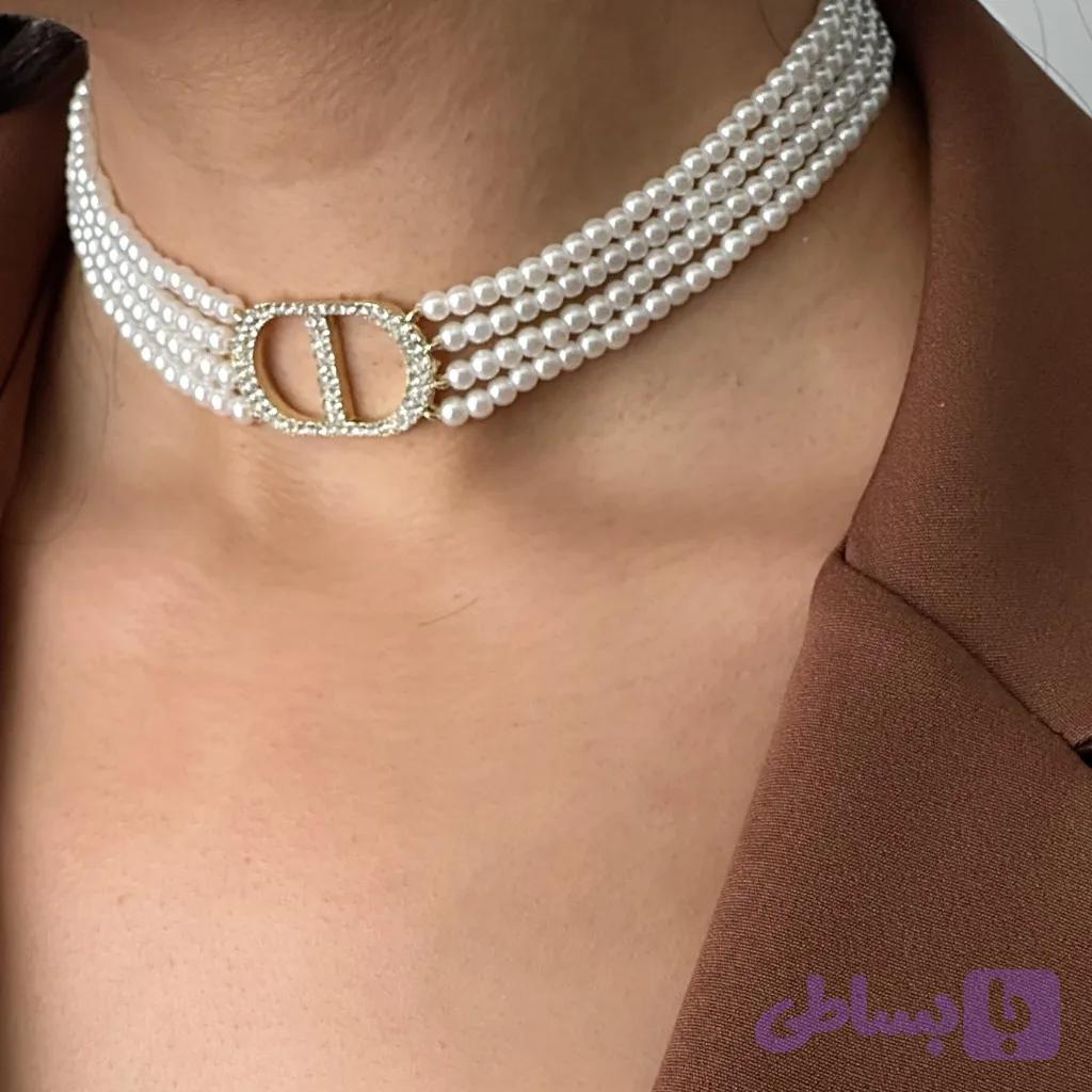 چوکر مرواریدی dior
