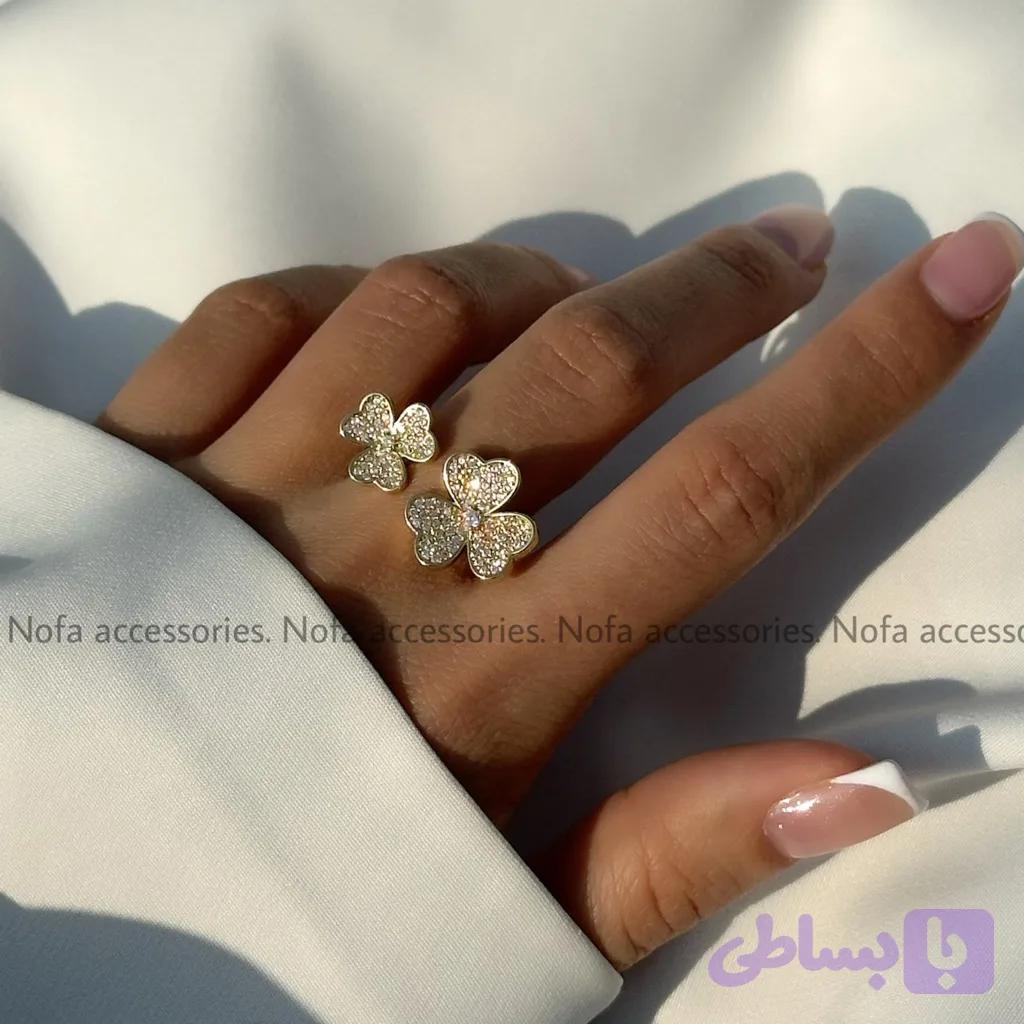 انگشتر گل جواهری