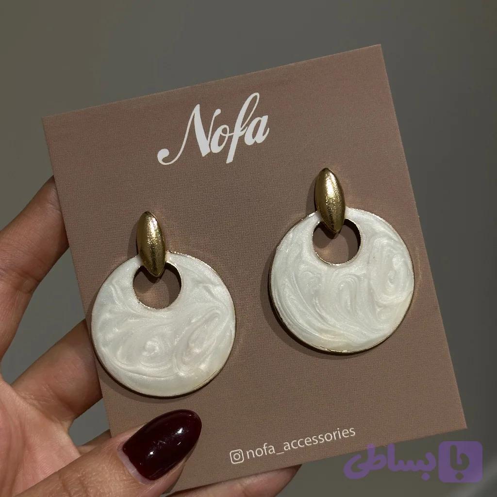 گوشواره میناکاری صدفی — تصویر 1