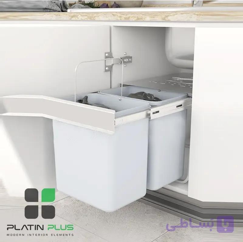 سطل زباله دو مخزنه ریلی آیتین کد 330 مناسب یونیت ۴۰ — تصویر 1