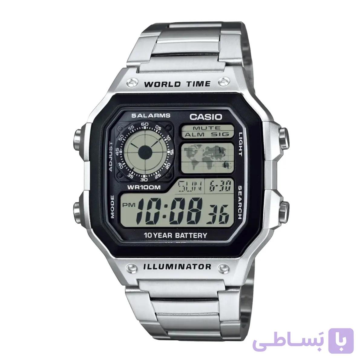 ساعت مچی دیجیتالی کاسیو بند استیل مدل AE-1200WHD-1A