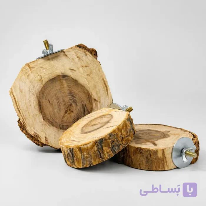 استند طبیعی چوبی مدل گرد