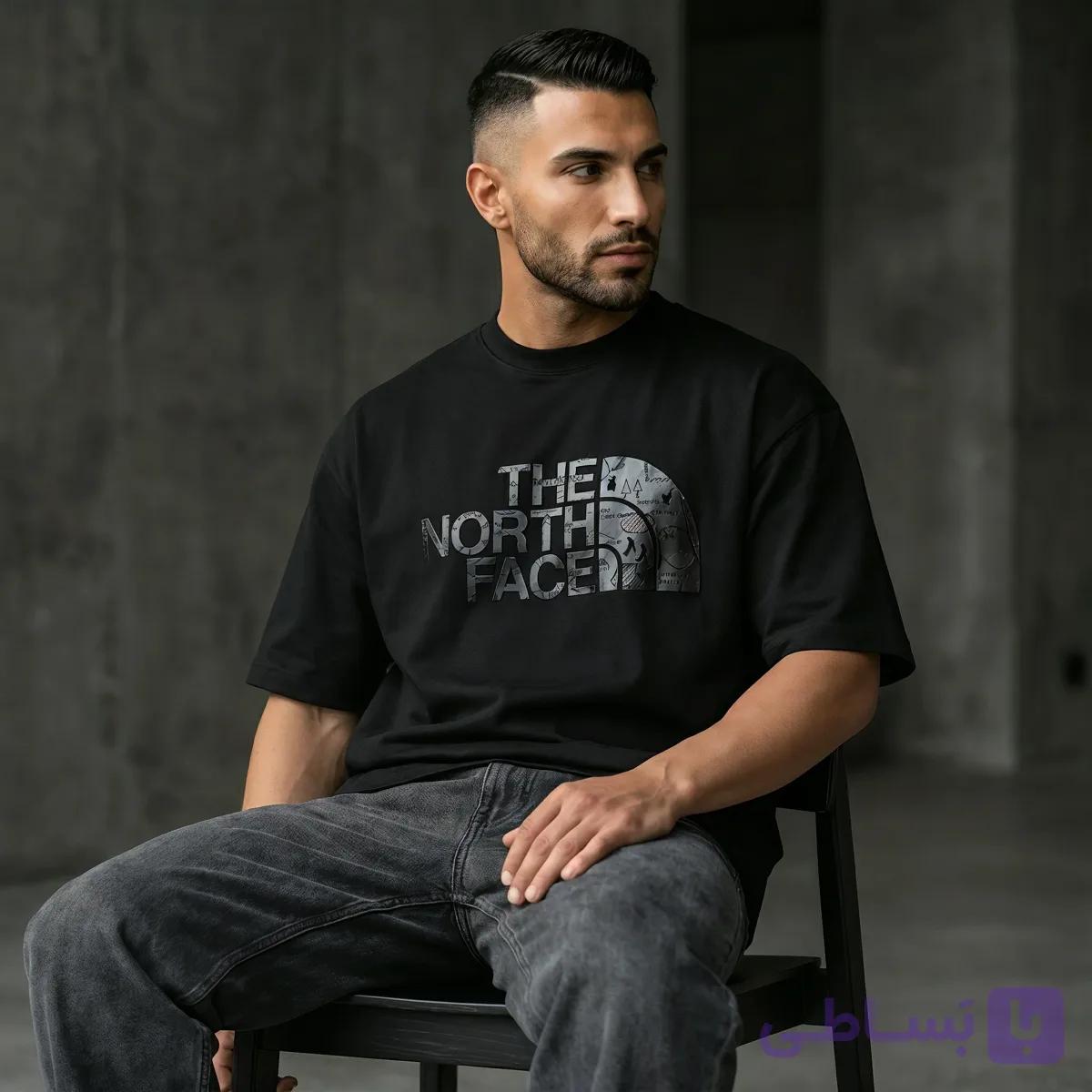 تیشرت اورسایز باکسی مردانه طرح North Face — تصویر 1