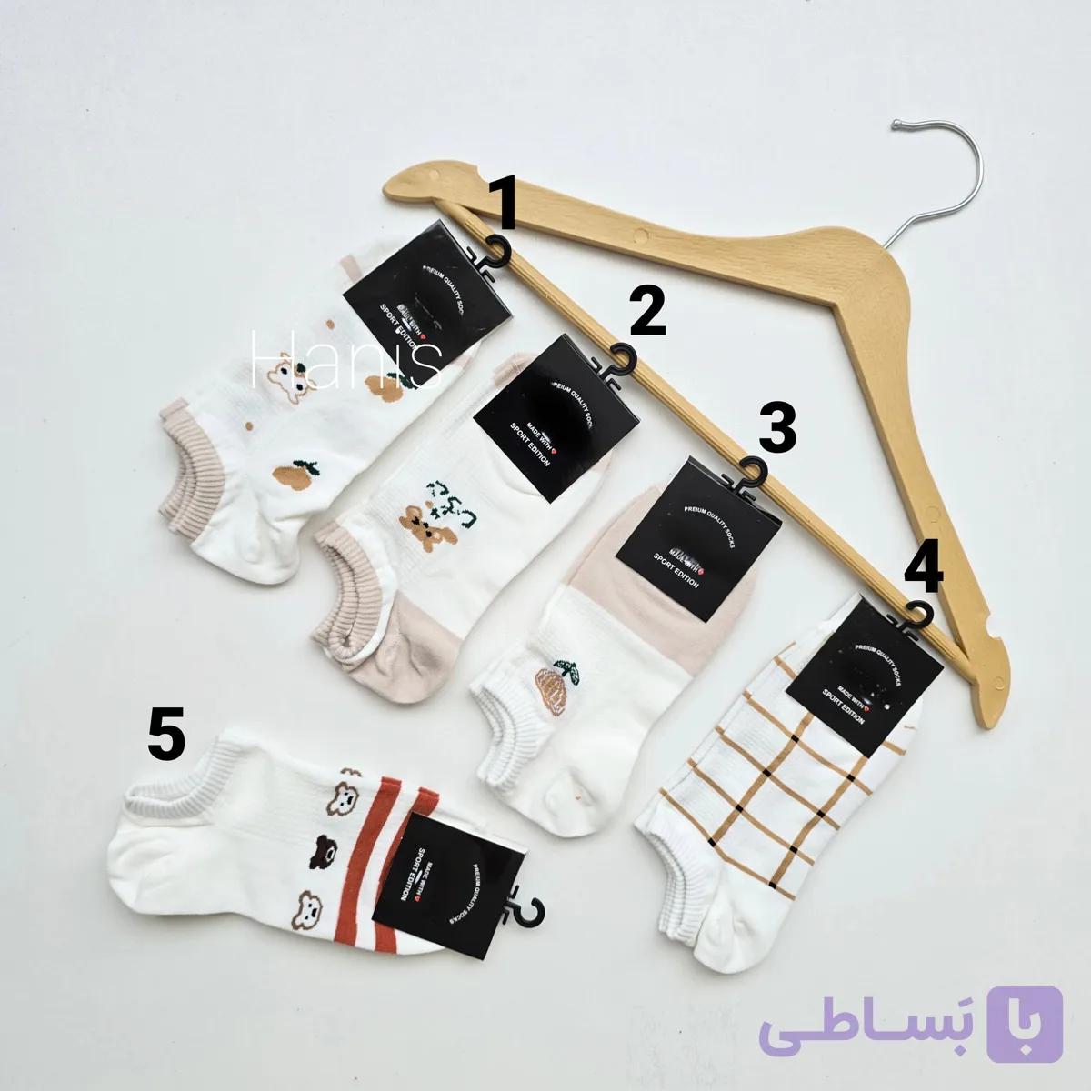 جوراب مچی نخی طرح گل