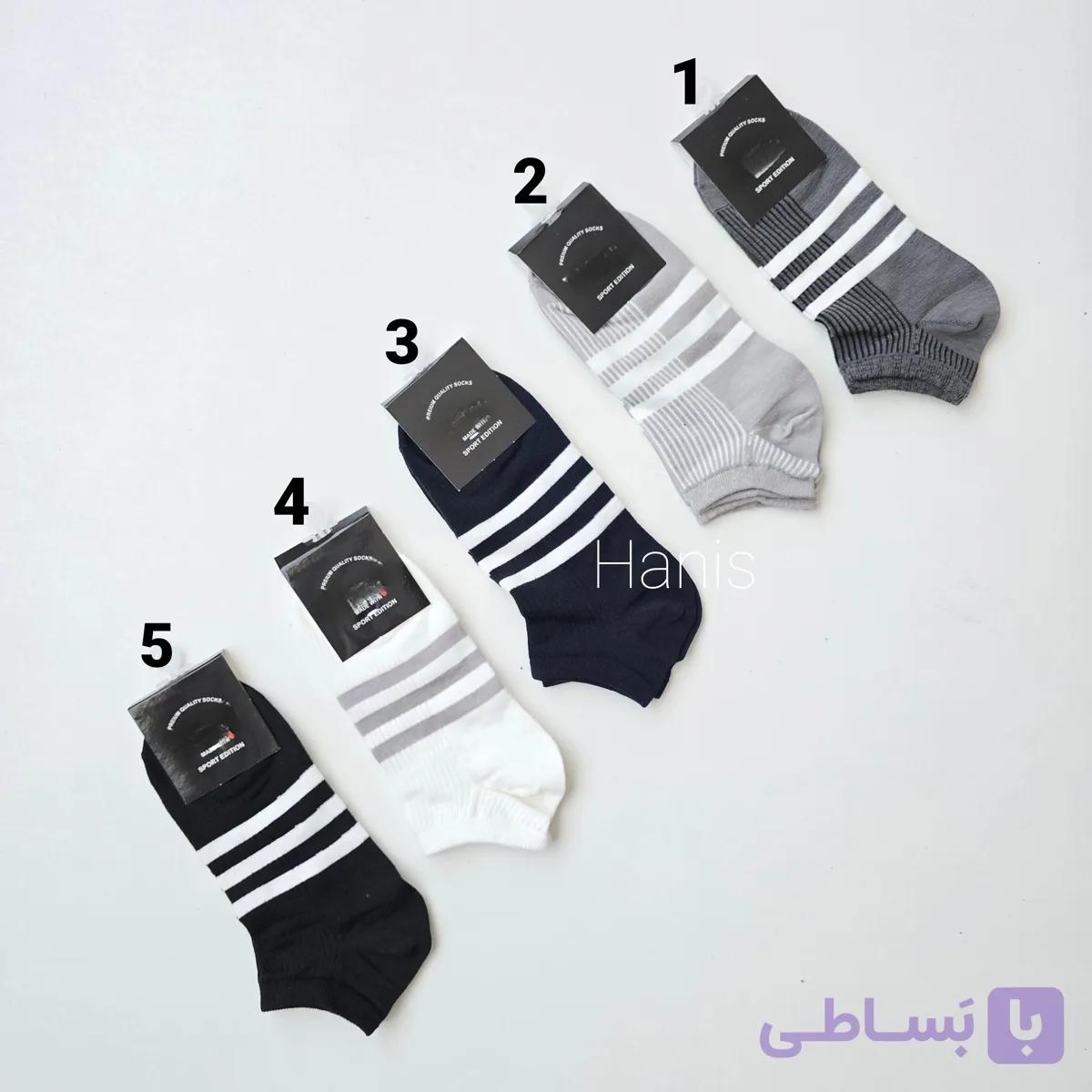 جوراب مچی ۳ خط کبریتی نخی
