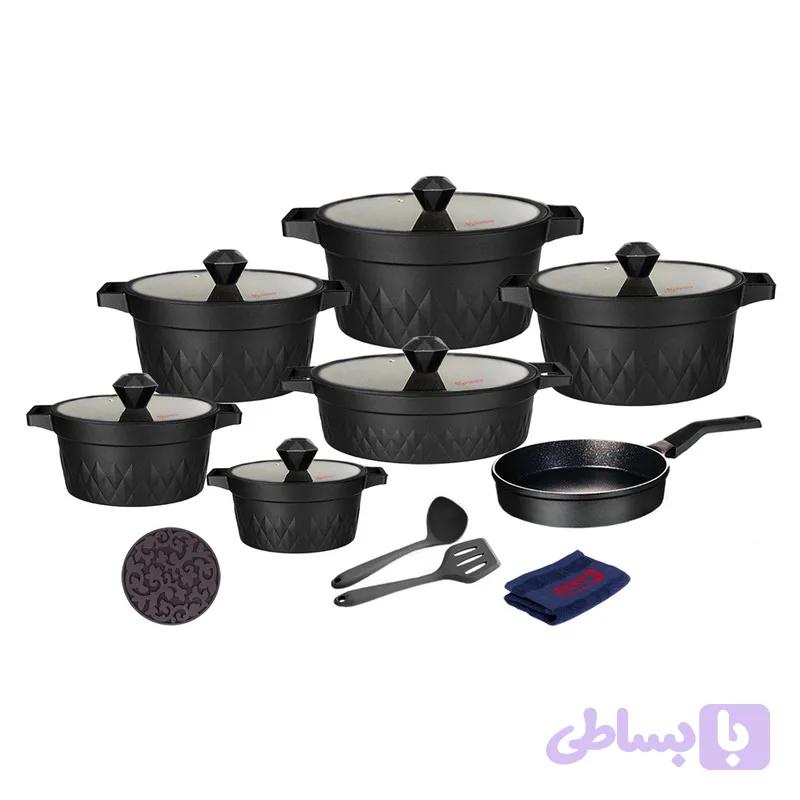 سرویس قابلمه و تابه تیتانیومی 17 پارچه گرانیت کاندید مدل اونیکس | ضمانت اصالت | گارانتی شرکتی | ارسال رایگان | هدیه ویژه