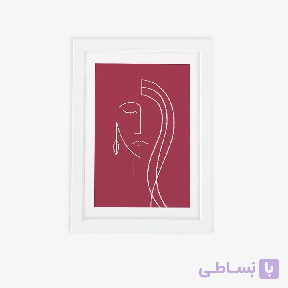 تابلو مینیمال لاین آرت طرح دختر — تصویر 1