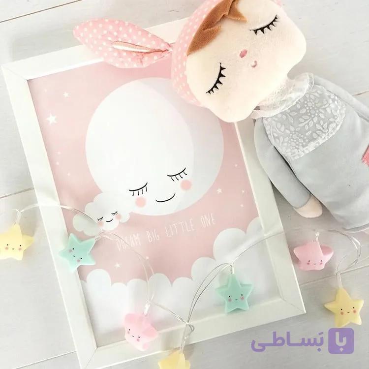 تابلو مدرن اتاق کودک طرح ماه و ستاره — تصویر 1