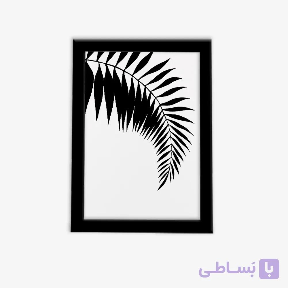 تابلو مدرن برگ سوزنی مشکی — تصویر 1