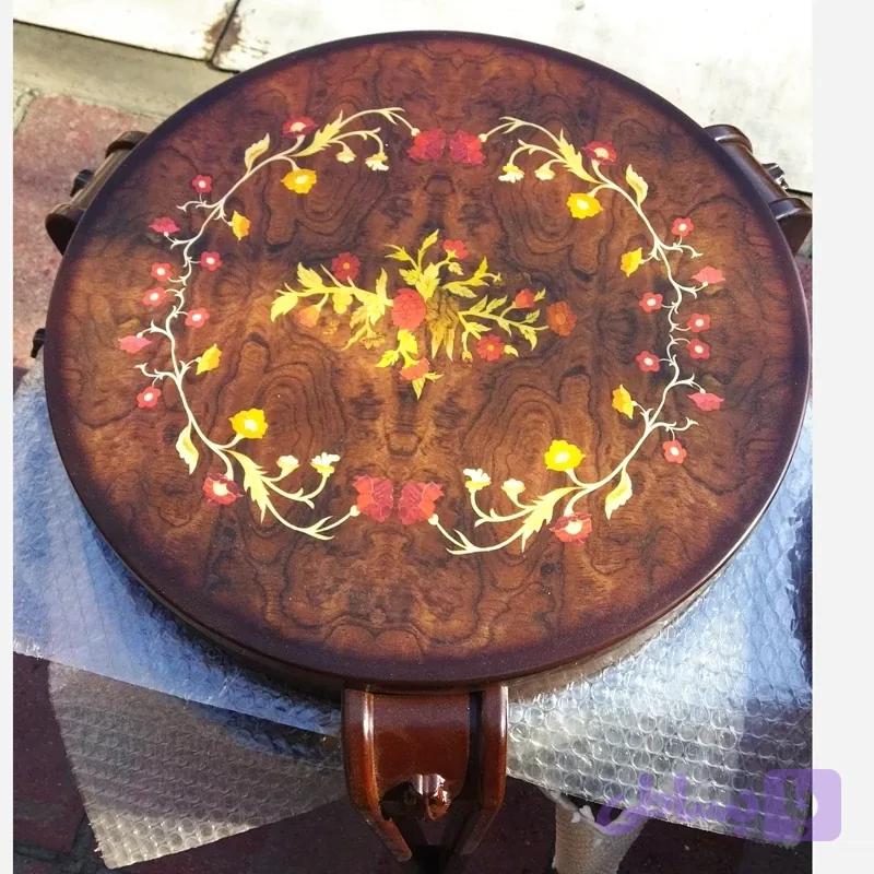 میز عسلی کمجا گرد مدل معرق سه عددی