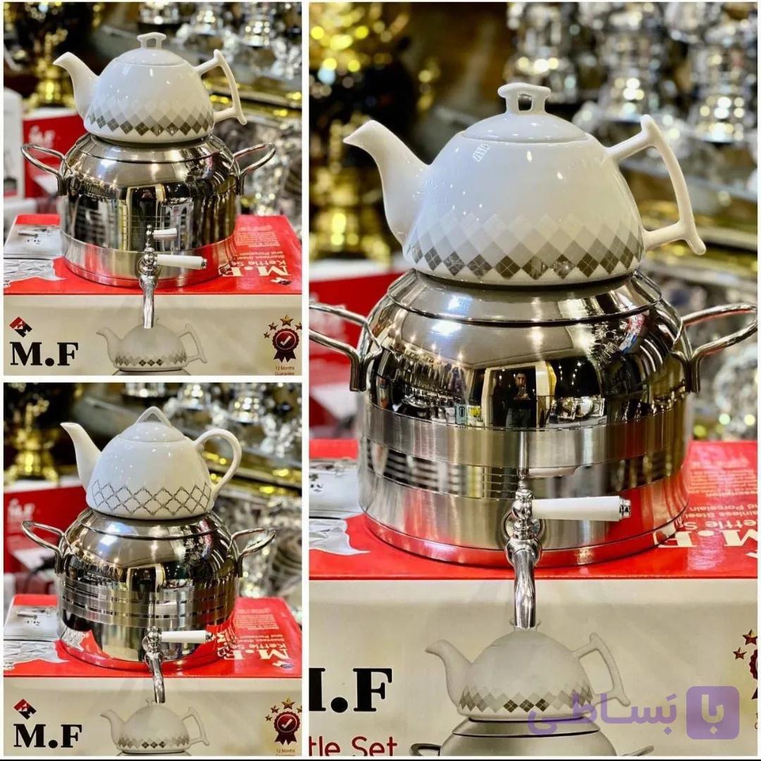 قوری کتری MF طرح ترک  استیل 5 لیتر(کف چدن) با ضمانت شرکتی