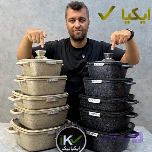 سرویس قابلمه 10 پارچه لایف اسمایل مدل FLCM-10 گرانیتی — تصویر 1