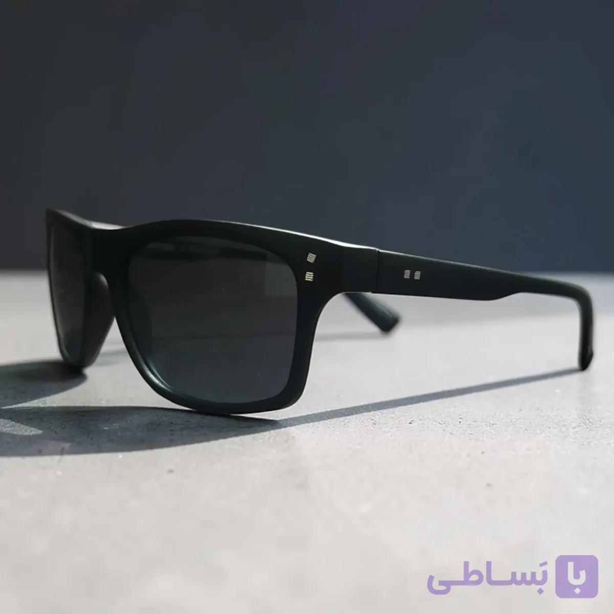 عینک آفتابی مردانه پلاریزه کد 220 –مشکی مات با عدسی پلاریزه و فیلتر UV400 — تصویر 1