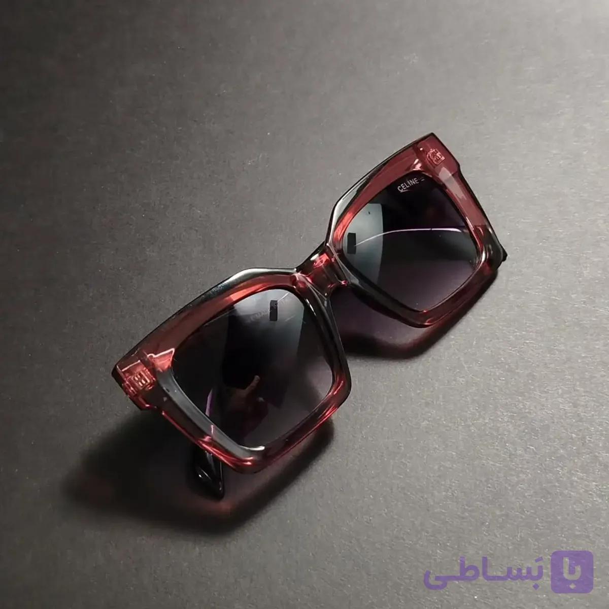 عینک آفتابی زنانه کد 415 – فریم کائوچویی هندسی دو رنگ با محافظت UV400 — تصویر 1