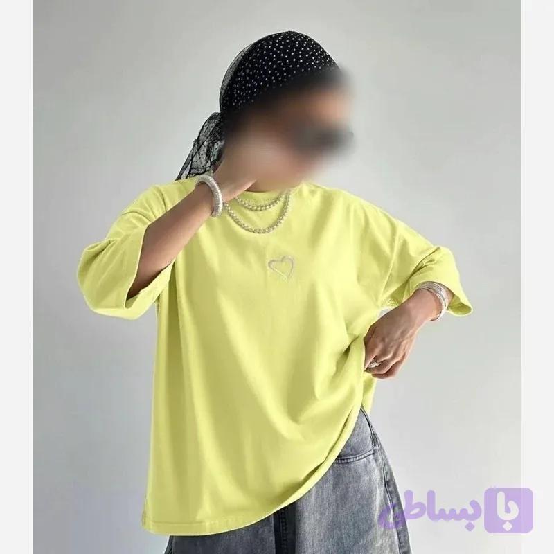 تیشرت دخترانه قلبی جنس نخ و پنبه بسیار خنک