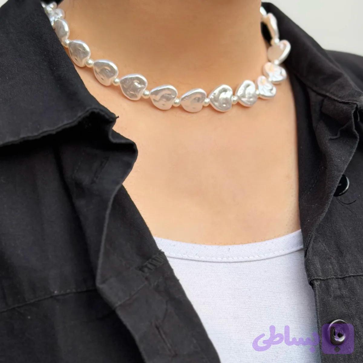 گردنبند مرواریدی قلبی