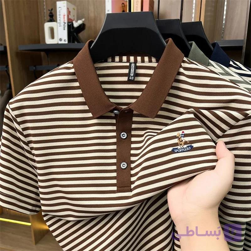 پولوشرت مردانه راه راه اسپرت مدل Sport Golf  کد ۳۶۶۱